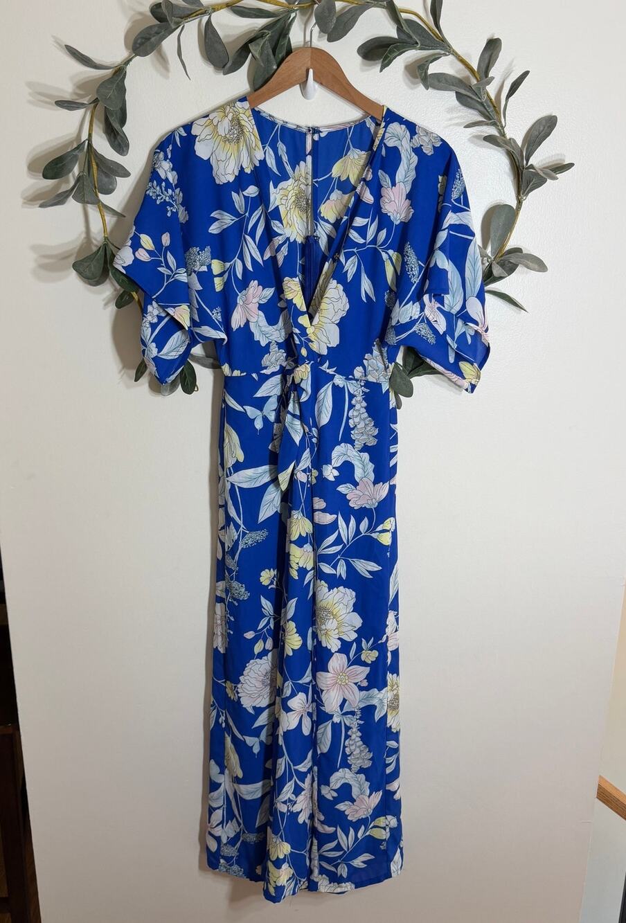 Blue and White Floral Jumpsuit